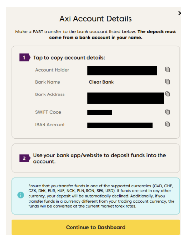 A screenshot of a bank account

Description automatically generated
