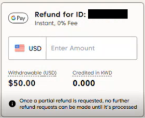 A screenshot of a refund

AI-generated content may be incorrect.