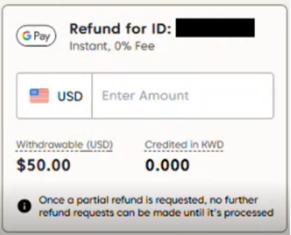 A screenshot of a refund

AI-generated content may be incorrect.