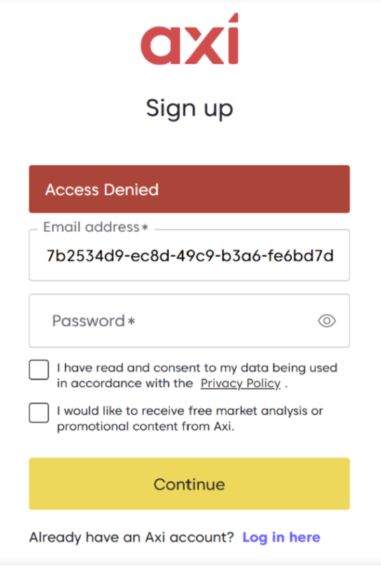 A screenshot of a sign up form

AI-generated content may be incorrect.